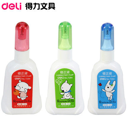 得力修正液7284 韩国创意改正液 可爱学生涂改液15ml