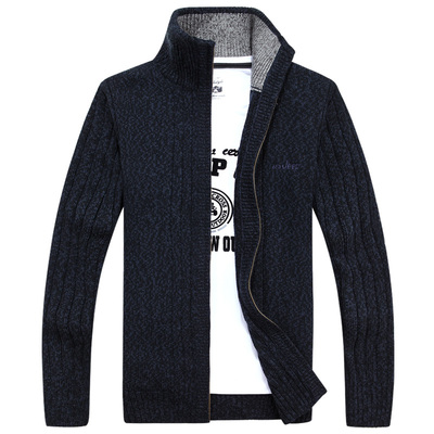 男装AFS JEEP毛衣开衫拉链羊毛衫秋季战地吉普外套高领男士针织衫