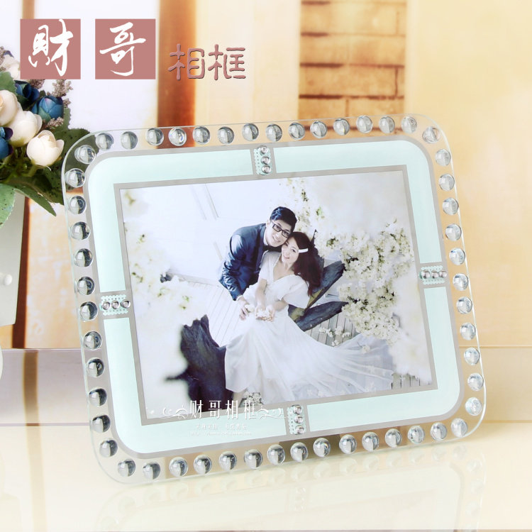 包邮水晶玻璃相框7寸10寸创意欧式儿童婚纱照影楼相架摆台批发