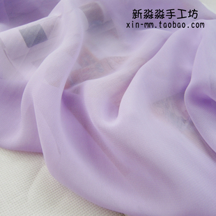 香芋紫浅紫色柔软加密珍珠，薄纱雪纺大摆裙，丝巾衬衫面布料