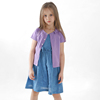 雅童小铺童装女童短袖开衫 粉紫色夏季95棉儿童上衣开衫