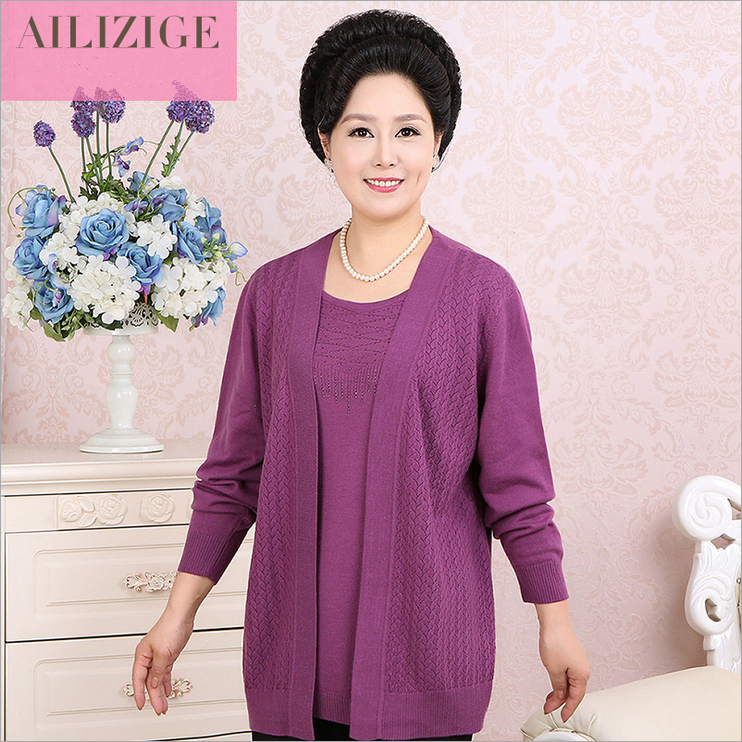 200 Middle and old age Add fertilizer enlarge Women's wear jacket False two Cardigan Long sleeve middle age Extra large size Autumn and winterin the Women's clothing/Boutique , Middle-aged women category - from Buy2taobao.com to provide professional Taobao agent buy service