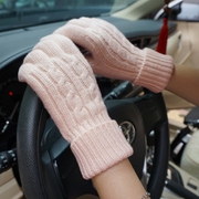瑞迪卡欧女士秋冬季纯羊毛毛线手工手套户外防寒保暖触屏针织手套
