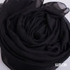 丝绸品牌100%桑蚕丝巾春秋冬季披肩优雅女士纯色真丝围巾黑色