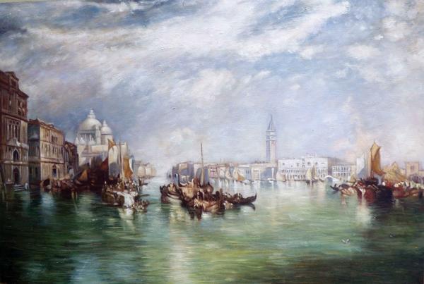 海外代购精品油画装饰画 moran thomas 威尼斯大运河