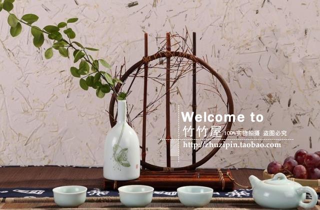 圆月花器 竹编 花架 竹花器 圆形茶道花道配件 复古怀旧 茶台摆设在类目 餐饮具, 茶具, 茶道/零配中 - 来自Buy2taobao.com提供专业的淘宝代购服务