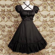 简约风lolita哥特式，日常短袖收腰连身短裙宫廷，洋装颜色可选