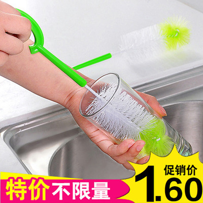 6528 可挂式海绵头杯子清洁刷 洗杯刷奶瓶刷子 长柄瓶刷水壶刷