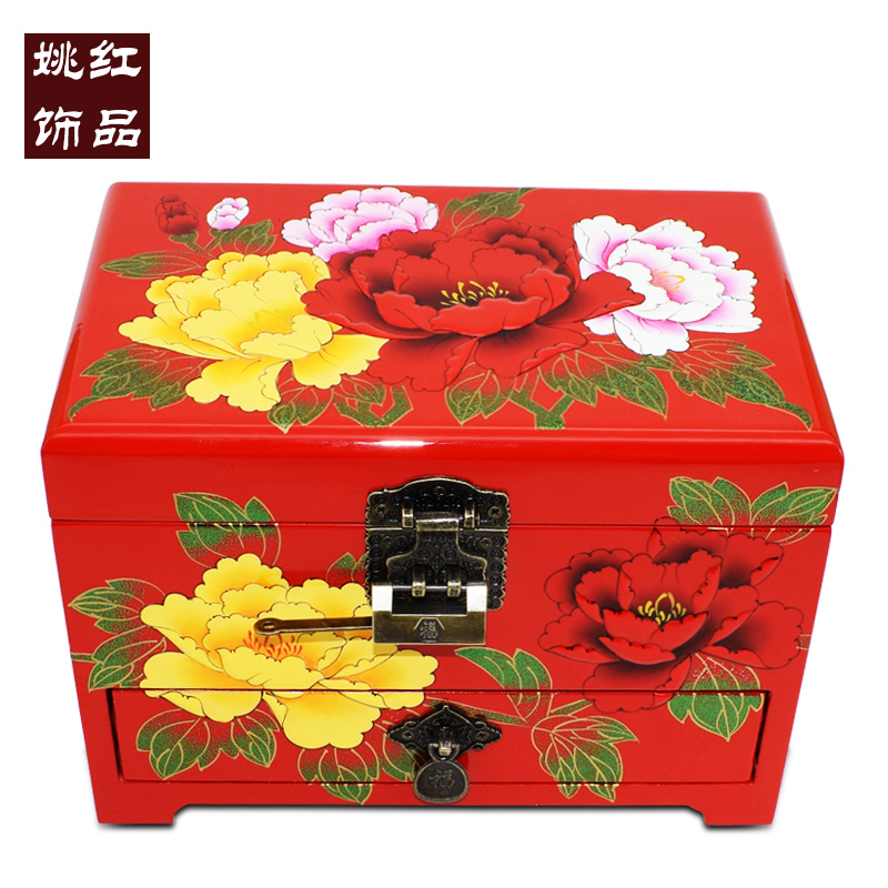 姚紅飾品21厘米三層首飾收納盒木質禮盒平遙漆器結婚禮品中國風在類目 飾品/流行首飾/時尚飾品新, 首飾收納, 首飾箱中 - 來自Buy2taobao.com提供專業的淘寶代購服務