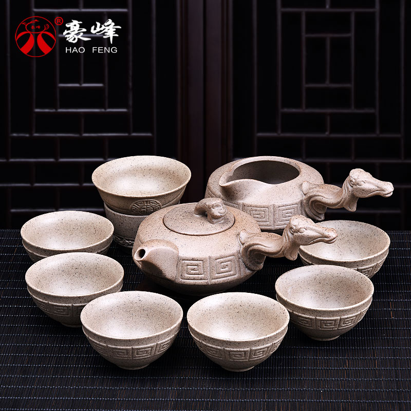 豪峰 粗陶陶土茶具套装 一马当先功夫茶具陶瓷茶壶茶海茶杯|msdalam kategori pinggan mangkuk, set teh, Kung Fu teh - dari Buy2taobao.com untuk memberikan perkhidmatan ejen Taobao profesional membeli