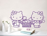 可爱hello kitty凯蒂猫运蔬菜贴纸客厅卡通儿童房电视背景墙贴纸