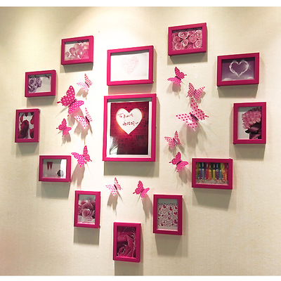 17框 结婚礼物 创意 心形照片墙墙贴 欧式组合