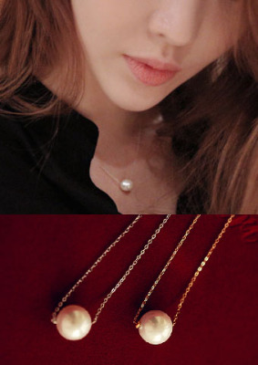 South Korea act as purchasing agency contracted single pearl collar bone short chain necklace pendant is round lady han 