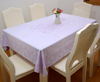家用6人长方形餐桌茶几台布，pvc防水防油免洗防烫简约紫色桌布
