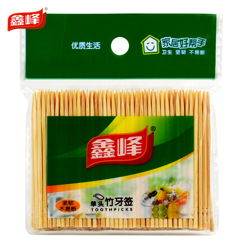 【天猫超市】鑫峰一次性竹牙签hz 单头环保竹牙签餐用牙签150支装