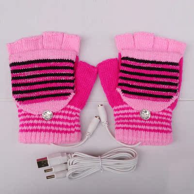 保暖usb包邮USB发热手套 电脑电热手套电暖手套usb热加热手套充电