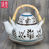 日式陶瓷海鲜汤壶日本土，瓶蒸瓷器创意，茶壶配茶杯日韩料理餐具