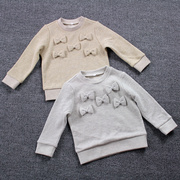 大日本进口客供棉毛圈，女童卫衣t恤可爱优雅立体蝴蝶结
