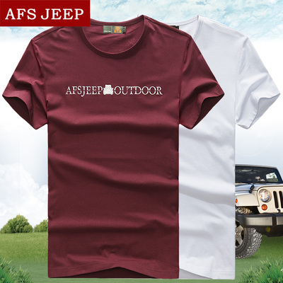 AFS JEEP战地吉普男士短袖t恤 男装夏季新品圆领T恤潮大码2015