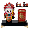 创意陶瓷工艺品京剧熊猫，书房办公桌笔筒，装饰摆件中国风商务