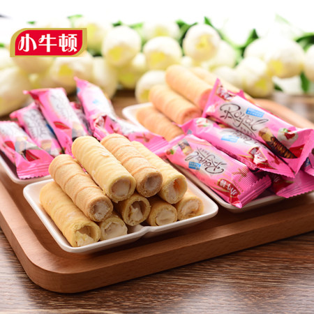 小牛顿贵族蛋卷500G 进口乳香鸡蛋卷饼干小零食 注心饼干酱心食品