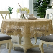 高档桌布布艺欧式玫瑰蕾丝桌布圆桌布餐桌布大圆桌桌布圆台布桌垫