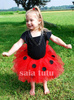 红色黑圆点蓬蓬裙儿童女公主裙表演出服短半身网纱裙摄影舞台装