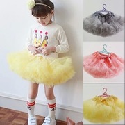 韩国童装女童春装2015 糖果色蓬蓬卷儿童蕾丝纱裙表演半身裙