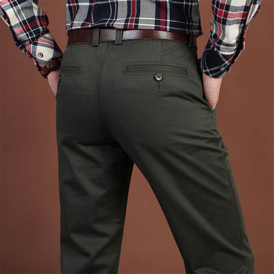 吉普盾夏季新款男装休闲裤男商务薄款宽松直筒中腰长裤子时尚男裤