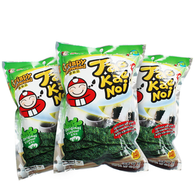 【天猫超市】泰国进口海苔 小老板脆紫菜（经典味）36g*3  零食