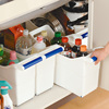 日本进口塑料收纳箱，厨房食物整理箱抽屉透明橱柜，储物箱带滑轮大号