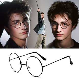 哈利波特经典复古大框圆形，眼镜框金属韩版框架，镜平光镜潮眼镜架