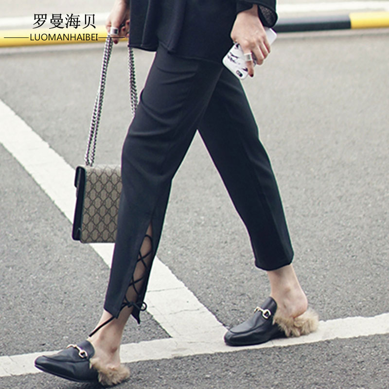 summer Feet Casual pants Nine points suit trousers Haren Paige Split ends Bandage Zheng Shuang Same item Youthin the Women's clothing/Boutique , Pants , Casual pants category - from Buy2taobao.com to provide professional Taobao agent buy service