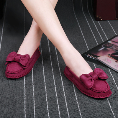 2017春秋新款老北京布鞋女平跟休闲豆豆鞋蝴蝶结单鞋懒人鞋女鞋