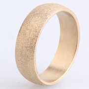 6mm宽金色，磨砂不锈钢戒指，尾戒指环男女戒子