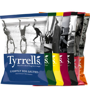 英国进口薯片泰瑞Tyrrells 6口味40g*6袋进口零