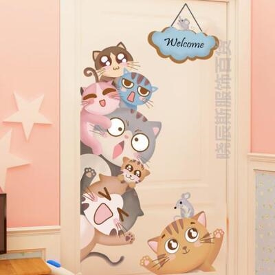 衣柜贴纸贴画装饰创意可爱3d立体动物儿童房间幼儿园可移除卧室门