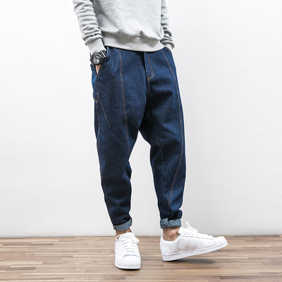 春装设计款日系赤耳丹宁男士小脚牛仔裤立体裁