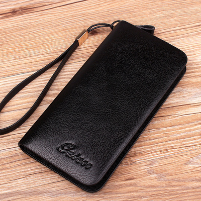 男士钱包长款拉链手拿包多功能商务钱夹手包皮夹子男手机包韩版潮