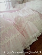 韩国进口粉色精致蕾丝刺绣梦幻荷叶纱公主婚庆唯美四件套床品
