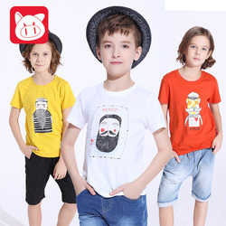 小猪班纳童装男童短袖T恤2017夏装新款儿童半