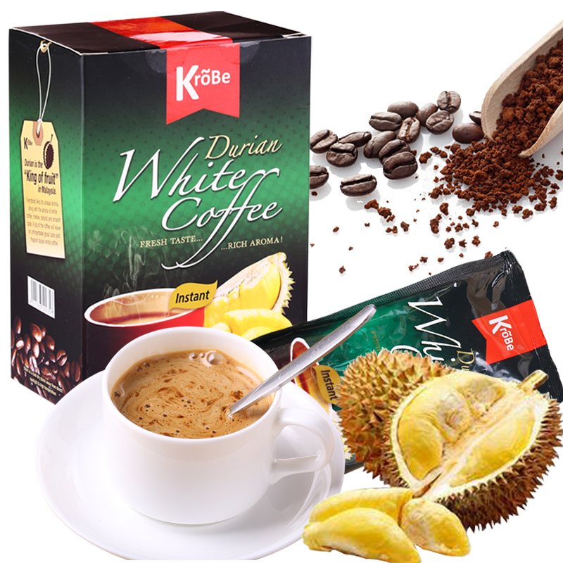 可比速溶咖啡马来西亚原装进口白咖啡特浓三合一榴莲咖啡粉10条装