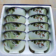 陶瓷4.5英寸高脚单碗金花，高档品质骨质瓷景德镇青花，饭碗家用餐具