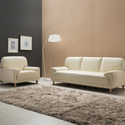 日式现代单双人(单双人)三人，简约皮艺沙发，组合北欧现代客厅办公室皮沙发