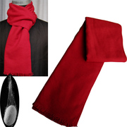 一手货源真丝拉绒围巾 秋冬保暖正红色真丝围巾加厚保暖围巾