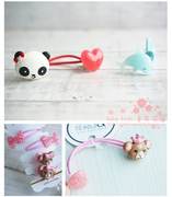 韩国订单儿童糖果海豚小熊儿童发圈发绳宝宝对夹，bb夹头绳皮筋