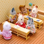 森贝尔家族日本正版 日本 儿童女孩仿真过家家玩具套装课桌A3