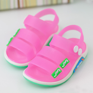 宝宝男童果冻塑料凉鞋软底防滑女童水晶休闲儿童夏季沙滩鞋2至6岁