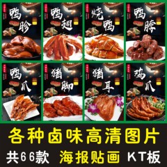 绝味鸭脖海报贴纸贴画盐水毛豆图