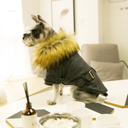 高贵狗狗衣服冬季加厚棉服，羊毛面料貉子，毛领保暖泰迪比熊宠物衣服